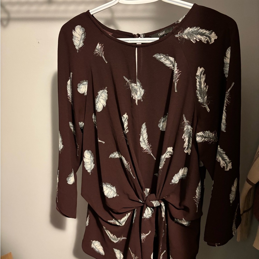 Next UK Feather Print Blouse